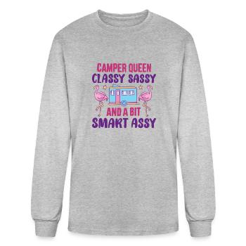 Camper Queen Classy Sassy And A Bit Smart Assy - Men's Long Sleeve T-Shirt - heather gray - Front