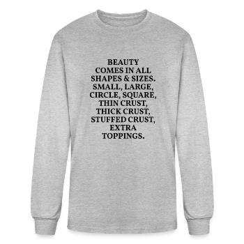 Beauty Beautiful Pizza - Men's Long Sleeve T-Shirt - heather gray - Front