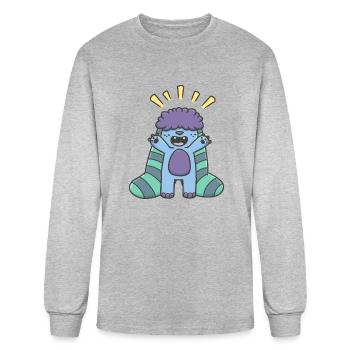 Hug Monster - Men's Long Sleeve T-Shirt - heather gray - Front