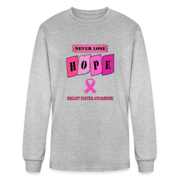 Breast Cancer awareness - Men's Long Sleeve T-Shirt - heather gray - Front