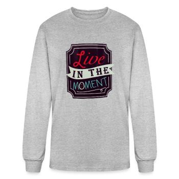 Live In The Moment - Men's Long Sleeve T-Shirt - heather gray - Front