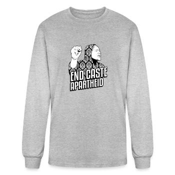 End Caste Apartheid - Men's Long Sleeve T-Shirt - heather gray - Front