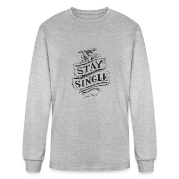 Solo & Satisfied Statement - Men's Long Sleeve T-Shirt - heather gray - Front