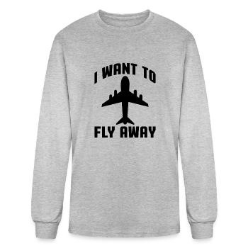 I want to fly away - Men's Long Sleeve T-Shirt - heather gray - Front