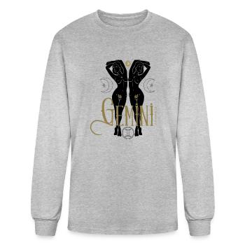 Gemini - Men's Long Sleeve T-Shirt - heather gray - Front