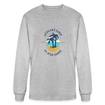 Lets Get Lost in Paradise - Men's Long Sleeve T-Shirt - heather gray - Front