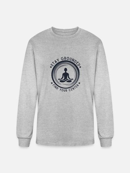 Meditative Silhouette - Men's Long Sleeve T-Shirt - heather gray