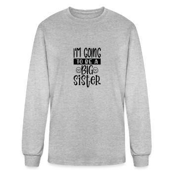 Je vais être grande soeur - Joyeuses grandes soeurs, brothe - T-shirt à manches longues Homme - gris chiné - Devant