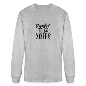 Grande soeur promue - Grandes soeurs heureuses, frère - T-shirt à manches longues Homme - gris chiné - Devant