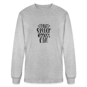 Petite soeur plus grande fan - Joyeuses grandes sœurs, bro - T-shirt à manches longues Homme - gris chiné - Devant