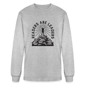 readers are leaders - Men's Long Sleeve T-Shirt - heather gray - Front