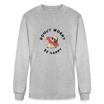 Donut worry - Men's Long Sleeve T-Shirt - heather gray - Front