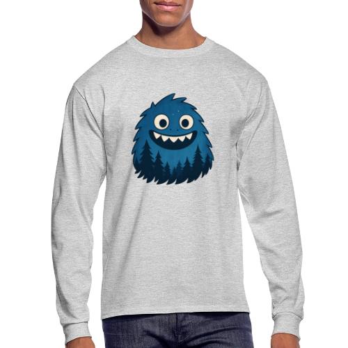 Whimsical Blue Forest Monster – Cute Cartoon Night - Men's Long Sleeve T-Shirt
