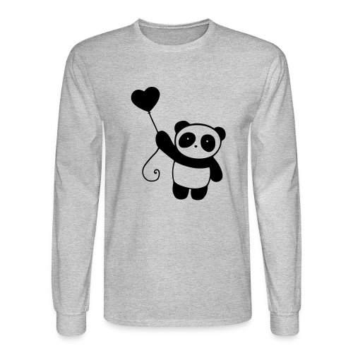 Panda Zip Up Hoodie (Back Design) - Men's Long Sleeve T-Shirt