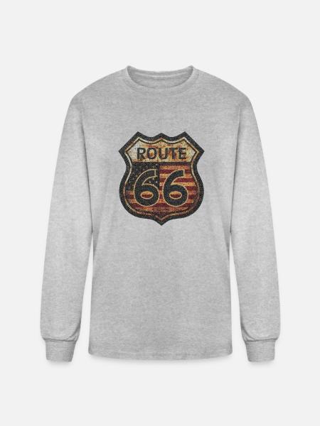 ROUTE 66 - Men's Long Sleeve T-Shirt - heather gray