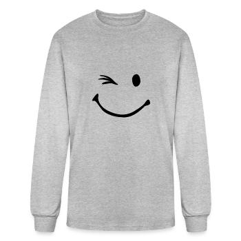 Wink - Men's Long Sleeve T-Shirt - heather gray - Front