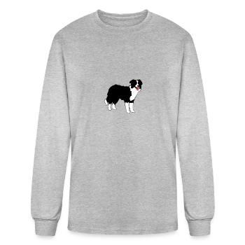Border Collie - Men's Long Sleeve T-Shirt - heather gray - Front
