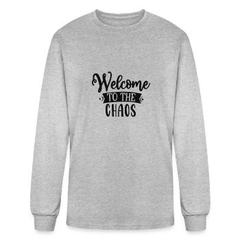 Bienvenue dans le chaos - T-shirt à manches longues Homme - gris chiné - Devant