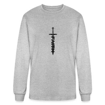 faith sword - Men's Long Sleeve T-Shirt - heather gray - Front