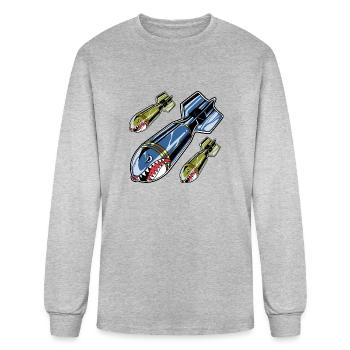 Shark Bomb - Men's Long Sleeve T-Shirt - heather gray - Front