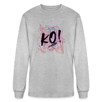 KO! knocked out sarcastic fun vintage - Men's Long Sleeve T-Shirt - heather gray - Front