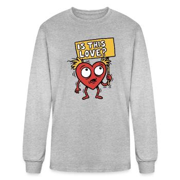Est-ce que c’est un cœur d’amour - T-shirt à manches longues Homme - gris chiné - Devant