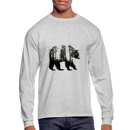 Evergreen Bear Silhouette - Men's Long Sleeve T-Shirt