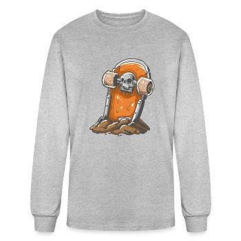 Skateboard Tombstone Skater Skateboarding - Men's Long Sleeve T-Shirt - heather gray - Front