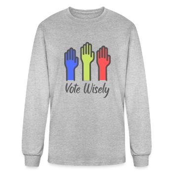 Vote Wisely - Men's Long Sleeve T-Shirt - heather gray - Front