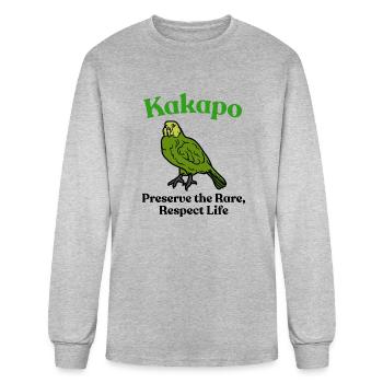 kakapo, Rare Animal, Preserve The rare, Respect Li - Men's Long Sleeve T-Shirt - heather gray - Front