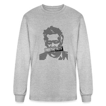 free the truth : julian assange : wikileaks - Men's Long Sleeve T-Shirt - heather gray - Front