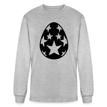 Easter Egg with Stars - Men's Long Sleeve T-Shirt - heather gray - Front
