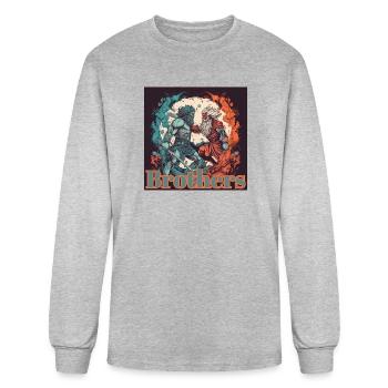 Brothers of Mythology Godly Siblings - Men's Long Sleeve T-Shirt - heather gray - Front