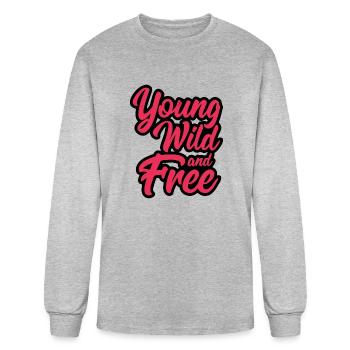 Young wild typographi style - Men's Long Sleeve T-Shirt - heather gray - Front