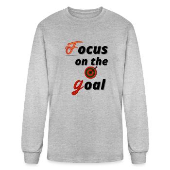 Focus on the goal - Men's Long Sleeve T-Shirt - heather gray - Front