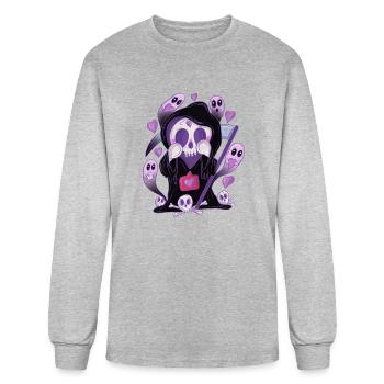 Grim Reaper Love Halloween - Men's Long Sleeve T-Shirt - heather gray - Front