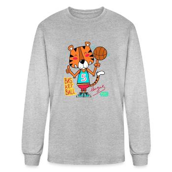 Basket Tiger - Men's Long Sleeve T-Shirt - heather gray - Front