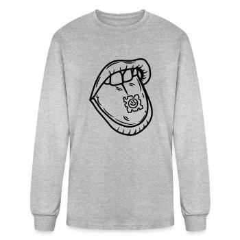 Tongues out - Men's Long Sleeve T-Shirt - heather gray - Front