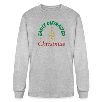 Easily Distracted - Men's Long Sleeve T-Shirt - heather gray - Front
