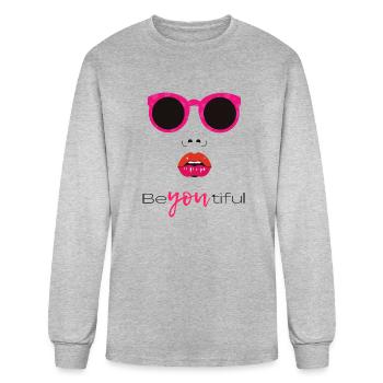 Beautiful - Men's Long Sleeve T-Shirt - heather gray - Front