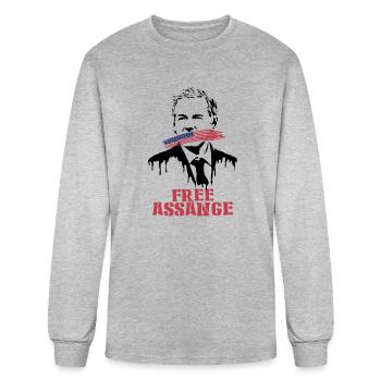 Free Assange Leak - Men's Long Sleeve T-Shirt - heather gray - Front
