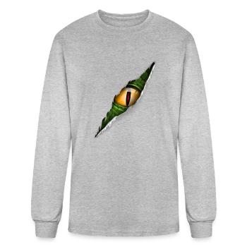 Dino Eye Scratch - Men's Long Sleeve T-Shirt - heather gray - Front