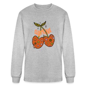 Gemini Cherries - Men's Long Sleeve T-Shirt - heather gray - Front