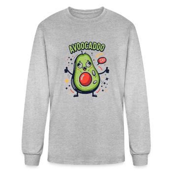 Naughty Comic Avocado - Men's Long Sleeve T-Shirt - heather gray - Front