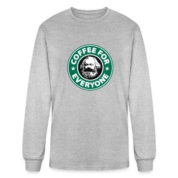 Karl Marx Socialist Coffee - Men's Long Sleeve T-Shirt - heather gray - Front