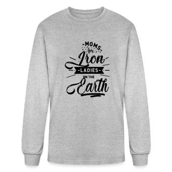 Moms Are Iron Ladies On The Earth - Men's Long Sleeve T-Shirt - heather gray - Front