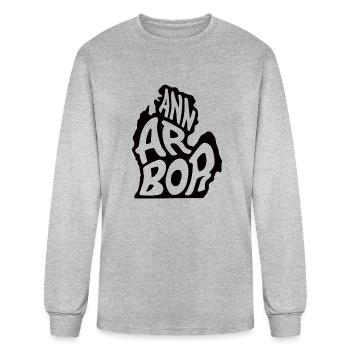 Ann Arbor Funky Mitten - Men's Long Sleeve T-Shirt - heather gray - Front