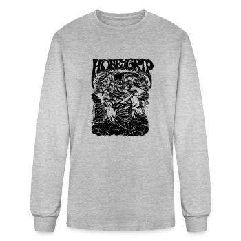 Uncle Funkle Mono Deep Purple - Men's Long Sleeve T-Shirt - heather gray - Front
