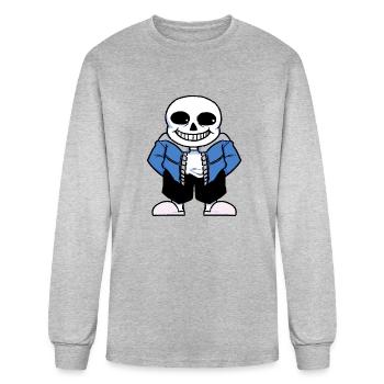 skull - Men's Long Sleeve T-Shirt - heather gray - Front