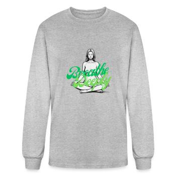Breathe Deeply - Men's Long Sleeve T-Shirt - heather gray - Front